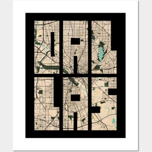 Dallas, USA City Map Typography - Vintage Posters and Art